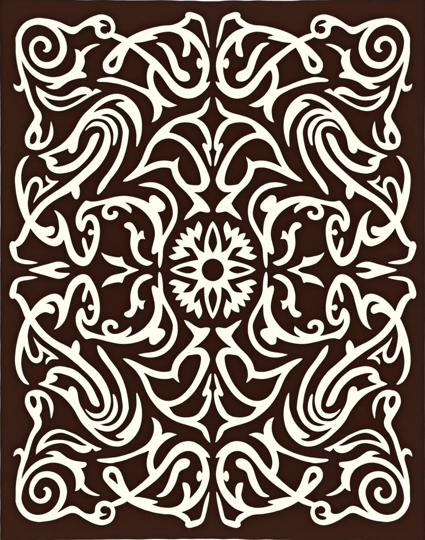 Cream Contemporary Floral Swirl Rug