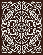 Cream Contemporary Floral Swirl Rug