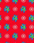 Bright Blue Green Red Snowflakes Rug