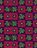 Bold Plum Deep Green Floral Grid Rug
