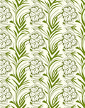 Green Floral Vine Repeat Rug