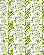 Green Floral Vine Repeat Rug