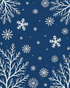 Winter White Snowflakes On Blue Rug