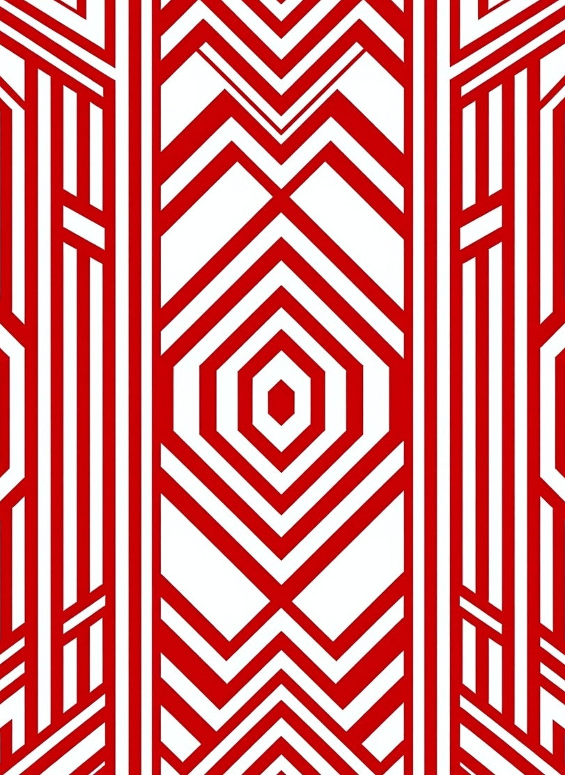 Bold Red Geometric Hexagon Stripes Rug