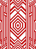 Bold Red Geometric Hexagon Stripes Rug