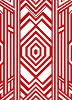Bold Red Geometric Hexagon Stripes Rug