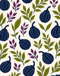 Deep Blue Fig Leaf Botanical Arrangement Rug