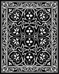 Black White Intricate Floral Medallion Rug