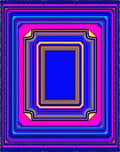 Bold Neon Geometric Layered Frame Rug