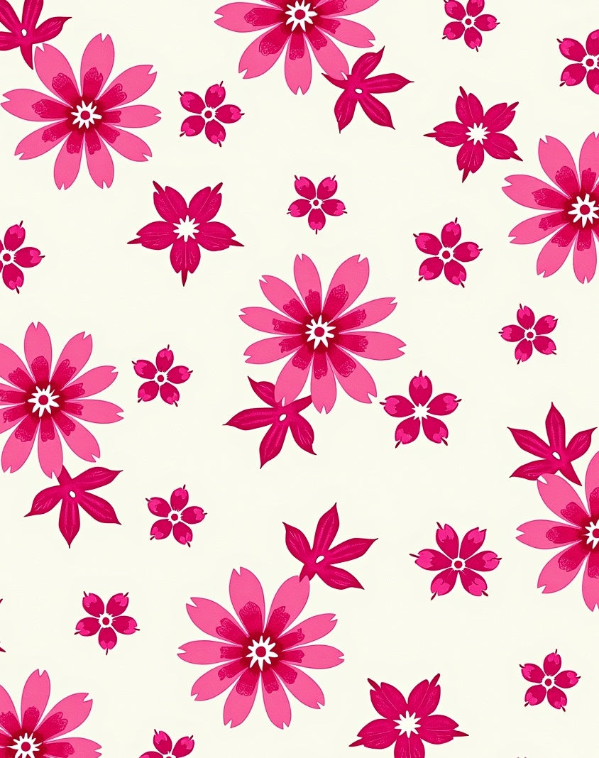 Pink Floral Botanical Repeat Rug