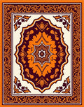Warm Orange and Plum Medallion Rug