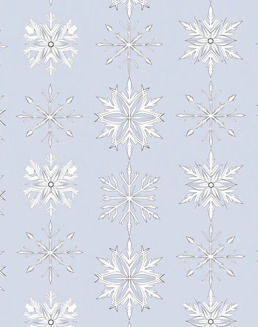 Winter White Intricate Snowflake Arrangement Rug