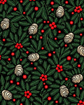 Holiday Green Pine Cone Berry Rug