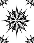 Sharp Black White Geometric Starburst Rug