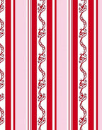 Red Pink Striped Serpent Vines Rug