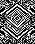 Bold Black White Geometric Tribal Rug