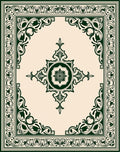 Regal Emerald Floral Corner Medallion Rug
