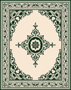 Regal Emerald Floral Corner Medallion Rug
