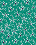 Teal White Floral Whimsical Vine Rug