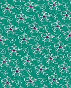 Teal White Floral Whimsical Vine Rug