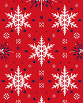 Classic Red Snowflake Cluster Rug