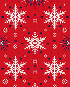 Classic Red Snowflake Cluster Rug