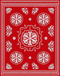 Bold Red Floral Mandala Medallion Rug