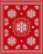 Bold Red Floral Mandala Medallion Rug