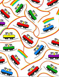 Colorful Train Rainbow Swirl Rug