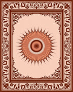 Terracotta Sunburst Bordered Medallion Rug