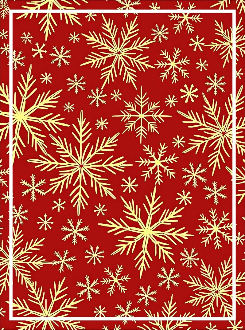 Festive Red Snowflake Garland Rug