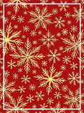 Festive Red Snowflake Garland Rug