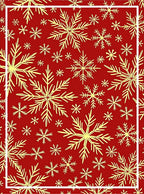 Festive Red Snowflake Garland Rug