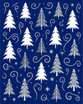 Festive Blue Pine Tree Garland Rug