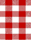 Bold Red White Gingham Lines Rug