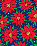 Bold Red Poinsettia Floral Rug