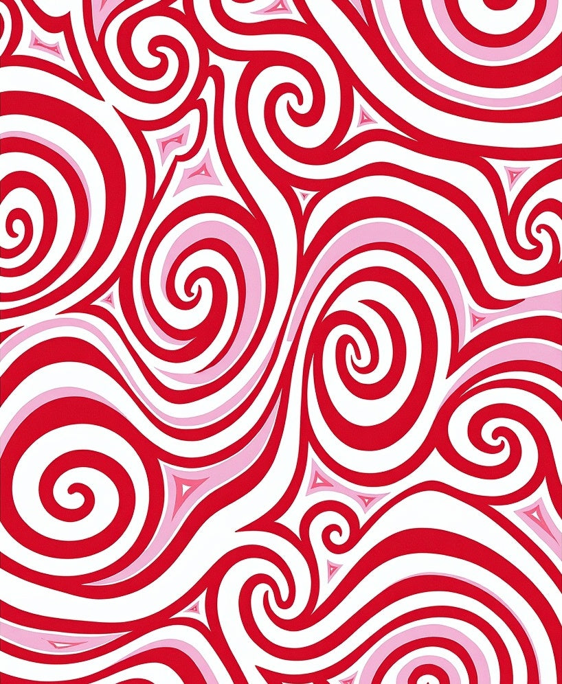 Crimson Pink Swirl Abstract Rug
