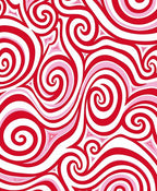 Crimson Pink Swirl Abstract Rug