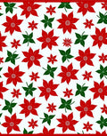 Vibrant Red Green Floral Scatter Rug