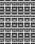 Black White Geometric Grid Lattice Rug