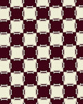 Crimson Cream Checkerboard Fretwork Rug