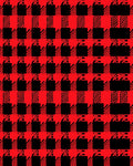 Vibrant Red Black Checkered Grid Rug