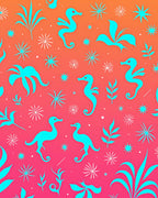 Turquoise Seahorse Tropical Gradient Rug