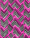 Bold Pink Black White Chevron Shapes Rug