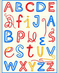 Playful Alphabet Red Blue Yellow Letters Rug