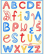 Playful Alphabet Red Blue Yellow Letters Rug