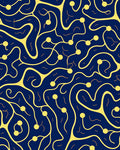 Navy Yellow Abstract Nerve Synapse Rug
