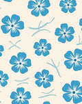 Bright Blue Floral Vine Accents Rug