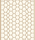 Brown Honeycomb Geometric Lattice Rug