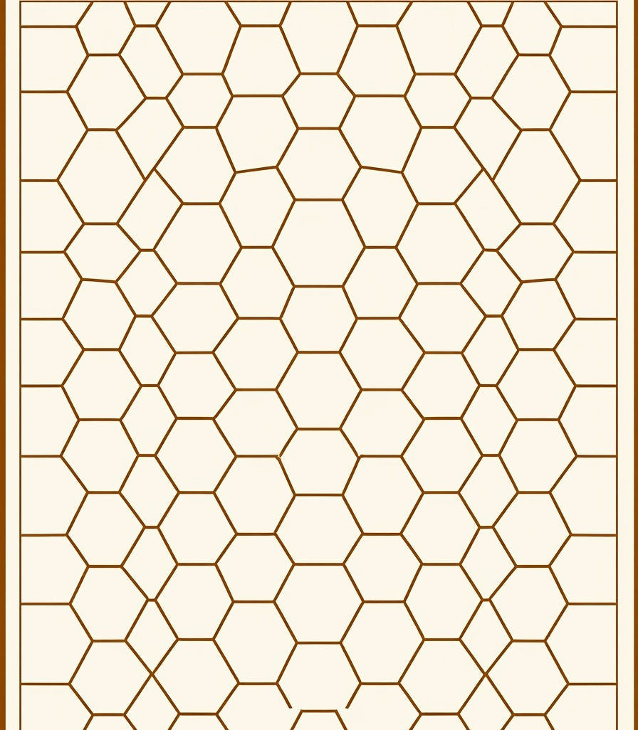 Brown Honeycomb Geometric Lattice Rug